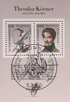 Briefmarkenblock Theodor Körner 1991 Erstagsstempelung Nordrhein-Westfalen - Witten Vorschau