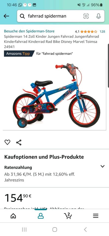 Spiderman Fahrrad 14 Zoll in Ludwigshafen