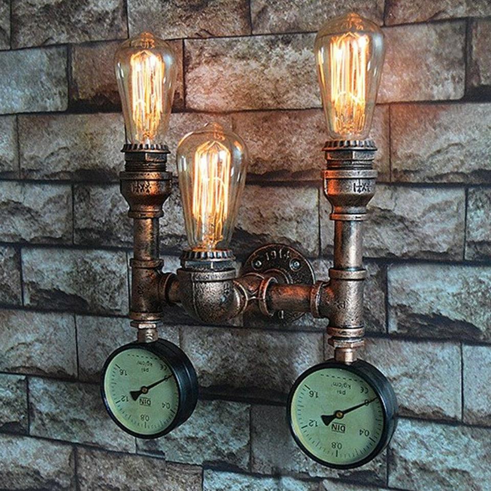 Wandleuchte Vintage Retro Eisenrohr Wandlampe Antik Design in Wildeck