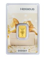 Heraeus 2 Gramm 999.9 Goldbarren Geschenkbarren in Blister Niedersachsen - Fürstenau Vorschau