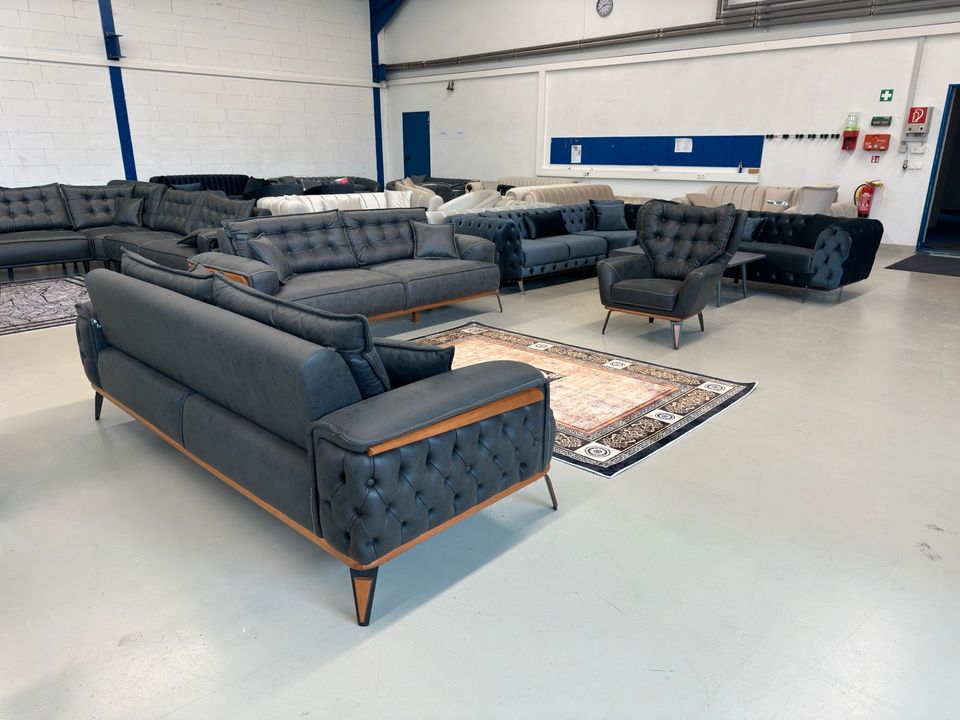 (Prizma) Couch Set 3+3+1) Sessel Couch Sofa Relax Sofa Bett Funktion Wohnzimmer Gästezimmer QMLager in Ursensollen