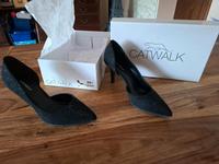 catwalk pumps schwarz Glitzer gr. 39 absatzhöhe 8cm ungetragen Bayern - Gersthofen Vorschau