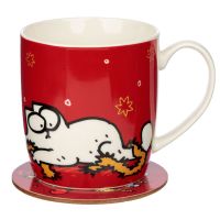 Simon's Cat Katze Weihnachten Tasse Kaffeebecher mit Untersetzer Brandenburg - Angermünde Vorschau