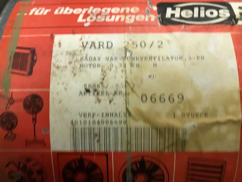 Helios Hochdruckventilator, gebraucht Typ: VARD 250/2 in Fehmarn