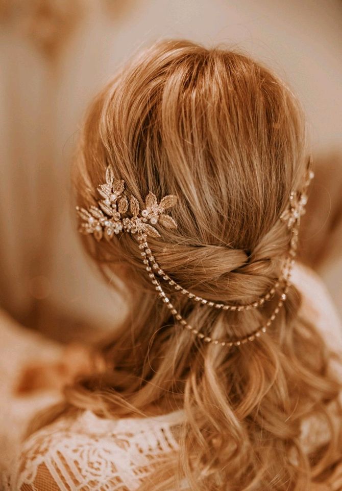 NEU Braut Haarschmuck Kopfschmuck Haarkamm Brautschmuck Boho Glam in Wertingen