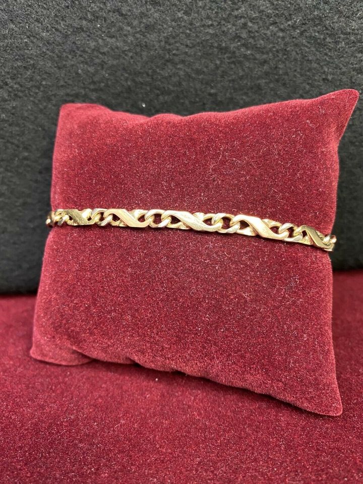 GOLD ARMBAND 14k 585 23,5cm L 0,45cm B 15,08g GG WG RG AU in Berlin