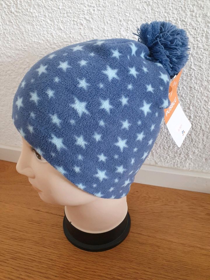 *Pusblu* Fleece-Mütze KU: 50/51 *Stern* Bommel NEU in Waldshut-Tiengen