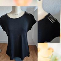 Damen T-Shirt Schwarz Größe M Metallic Details Niedersachsen - Bad Pyrmont Vorschau
