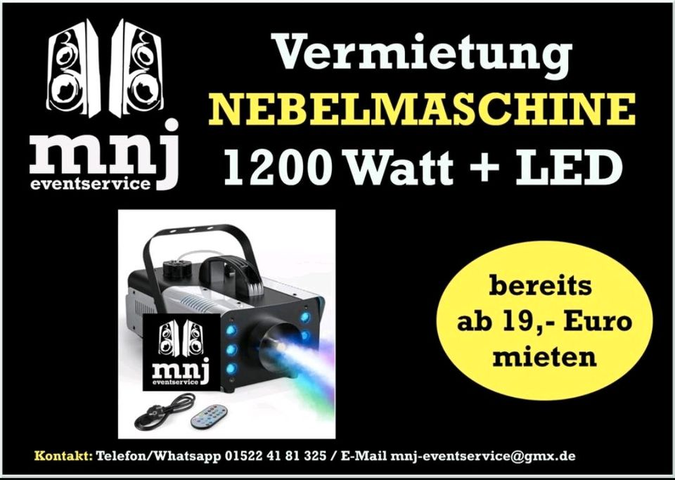 ◉◉ NEBELMASCHINE MIETEN Hazer leihen Nebel Disco Licht Party in Oldenburg