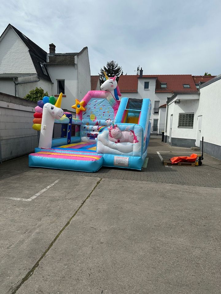 Einhorn Hüpfburg Kinder mieten zu vermieten Event Geburtstag in Bad Vilbel