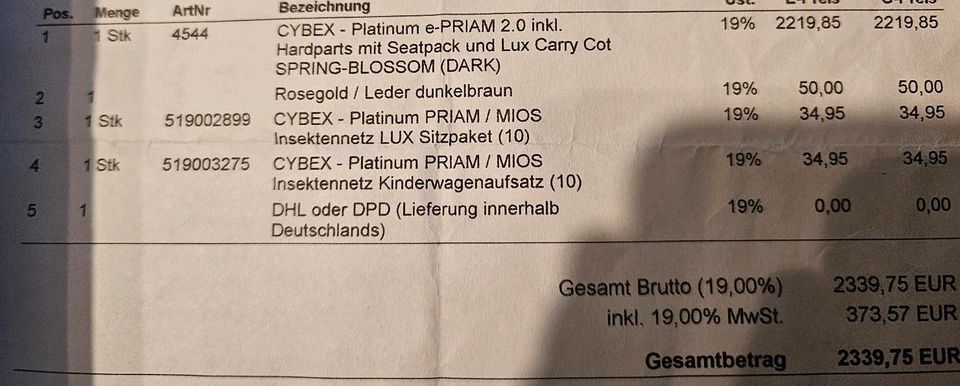 Cybex E-Priam Gold Spring Blossom  Versand Garantie Set in Bautzen