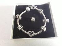 PANDORA-Armband,Silber/Zirkonia,5 Charms,3 Clips, Länge19 cm Bayern - Laufen Vorschau