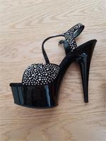 Schwarze Heels mit Glitzersteinen Größe 7 entspricht 37 Bayern - Starnberg Vorschau