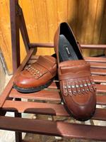 Halbschuhe Leder, Größe 38 Bayern - Bad Windsheim Vorschau