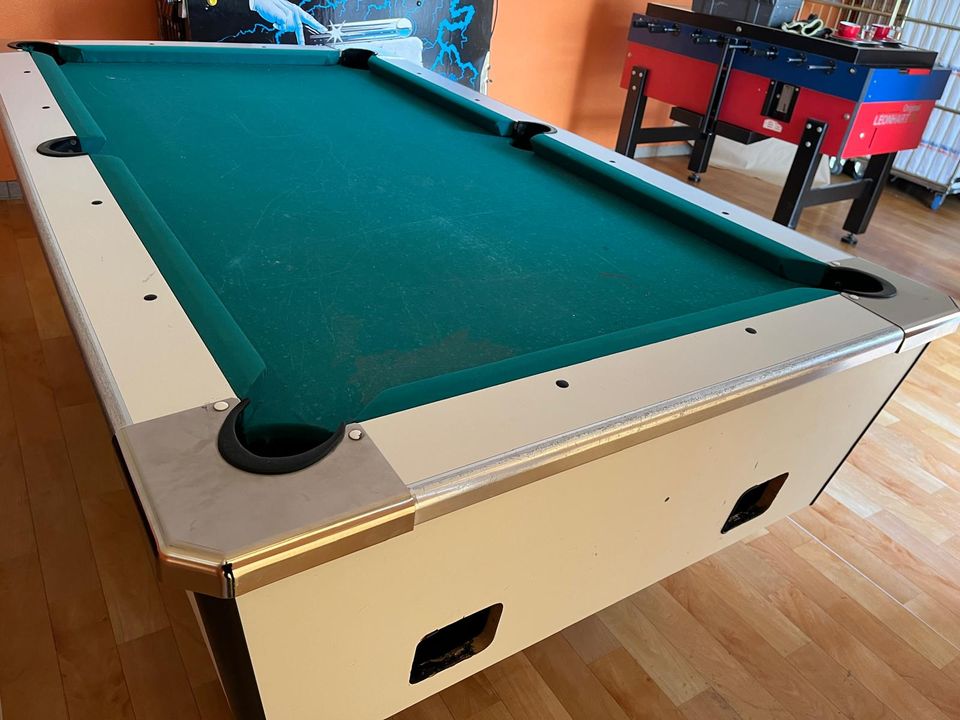 6ft. Leonhart Münzbillard, Euro, Pool Table, Billardtisch, B1661 in Worms