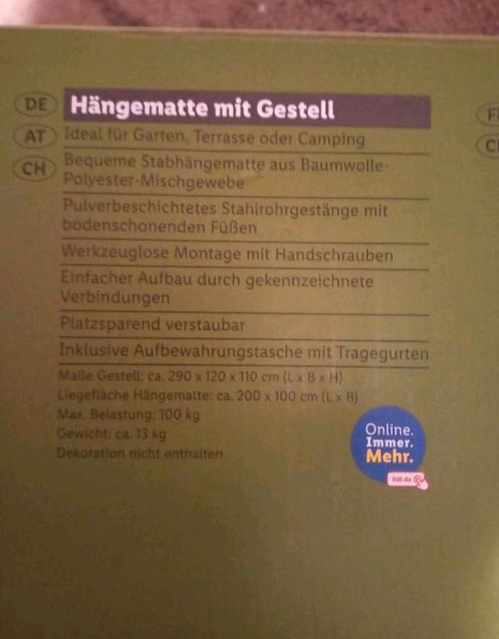 Hängematte Gestell abzugeben in Wuppertal