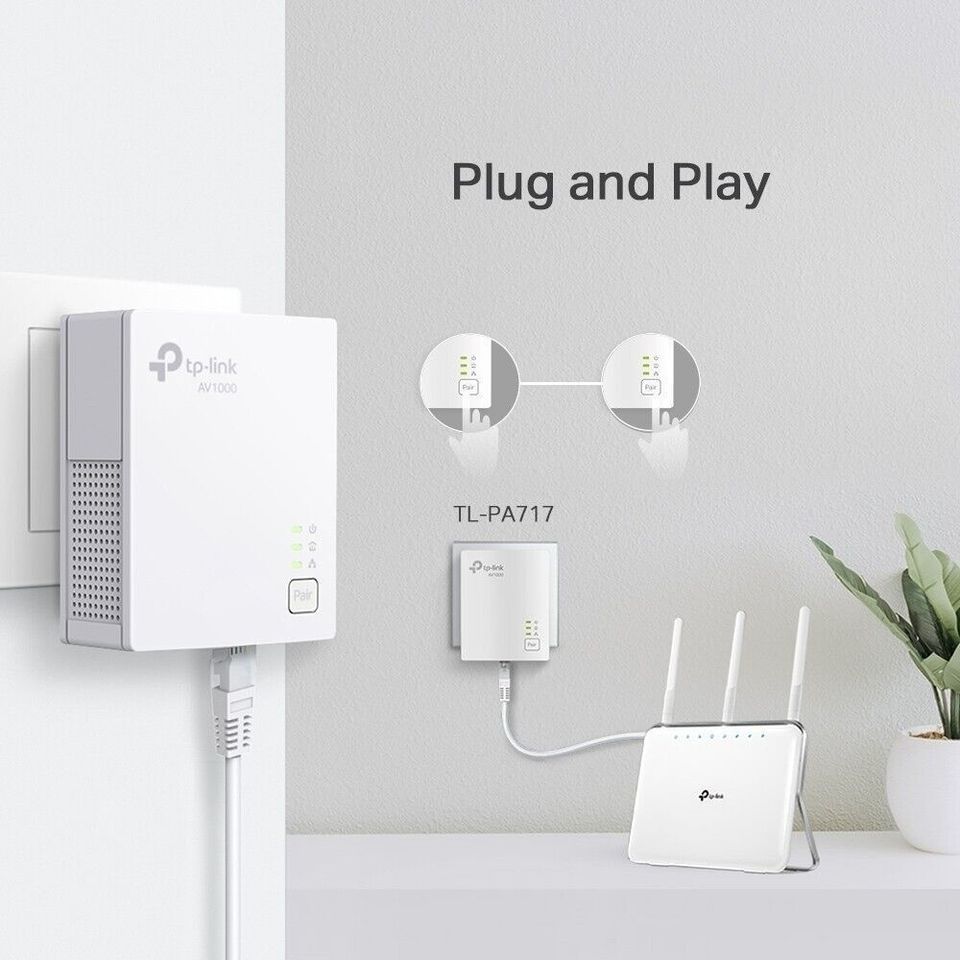 TP-LINK TL-PA717 AV1000 Powerline Adapter Set Netzwerk Kit Gigabi in Essen