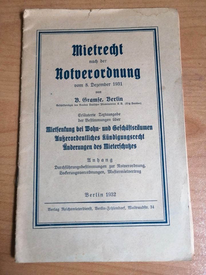 Mietrecht nach der Notverordnung vom 8. Dezember 1931 in Kreuztal