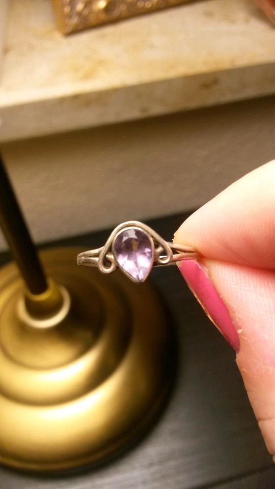 Ring Silber 925 Amethyst Tropfen in München