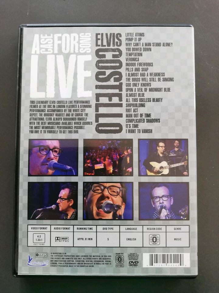 DVD Elvis Costello A Case for Songs  LIVE in Legden