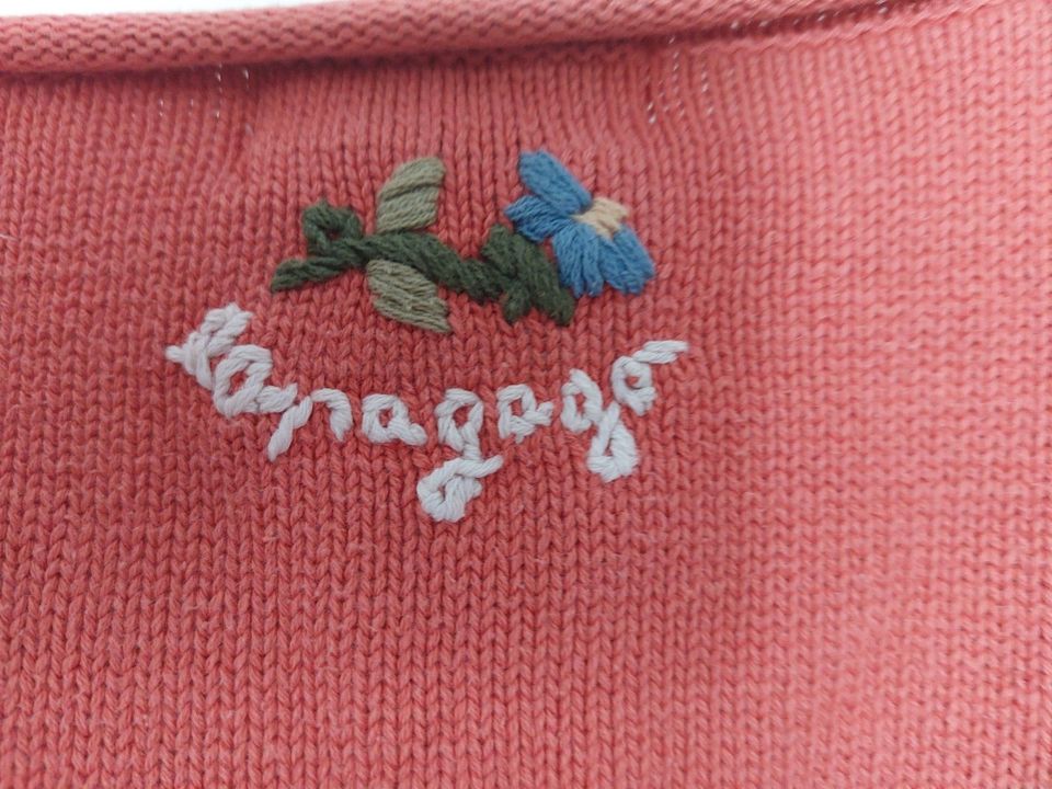 Damen Pullover, Lapagayo, Farbe Apricot mit floralen Stickereien in Hamminkeln