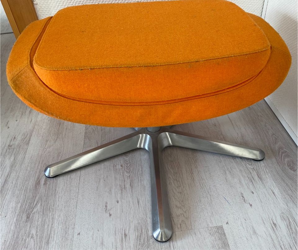 IKEA HOCKER KARLSTAD ORANGE DREHFUẞ SESSEL 70 er Style in Marpingen