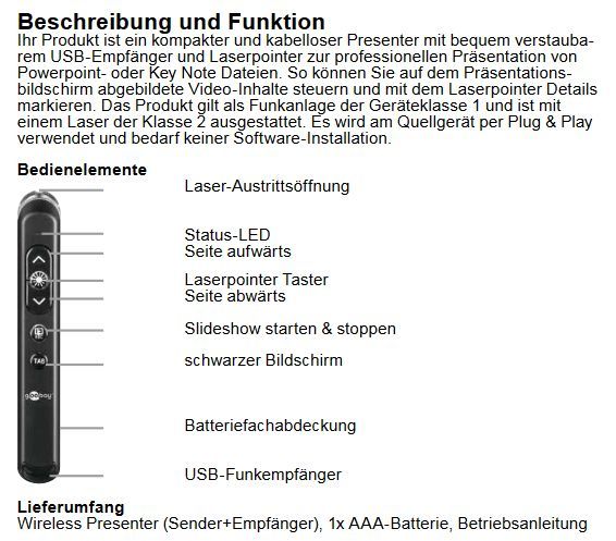 Neuer Presenter mit Laserpointer und MircroSD Kartenleser in Fulda
