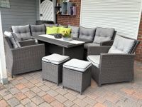 Kunststoffgeflecht Lounge-Set Ecklounge + 2 Hocker & 2 Sessel Dithmarschen - Heide Vorschau