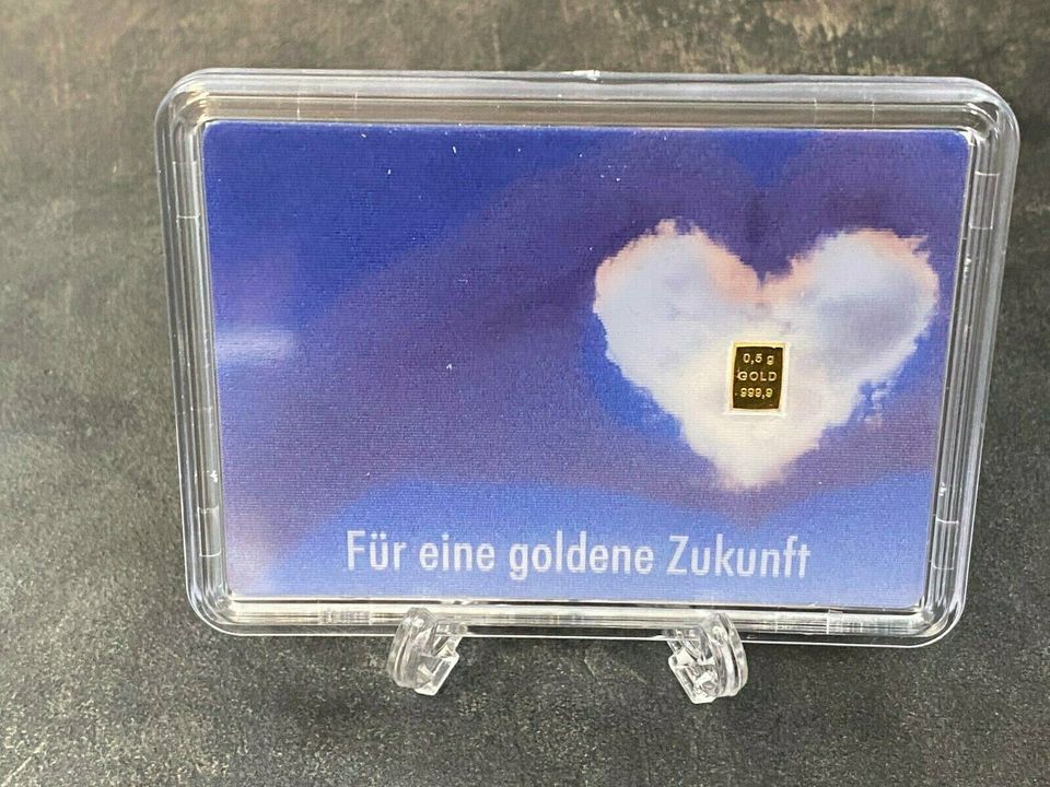Valcambi 0,5 Gramm 999.9 Goldbarren in Geschenk Box Zukunft Liebe in Fürstenau