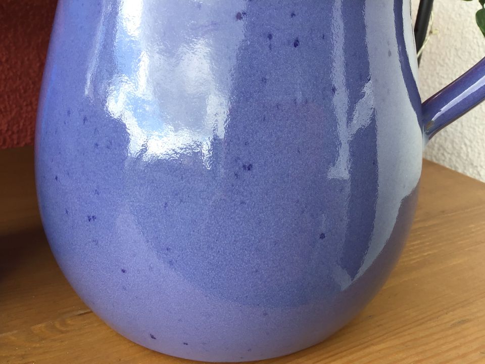 2 blaue Krüge Tonkrug Keramik Küchenkräuter Küche Deko in Düsseldorf