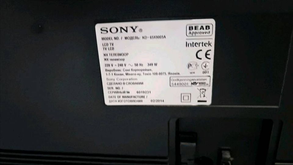 Sony Bravia  KD-65X9005A in Havelsee