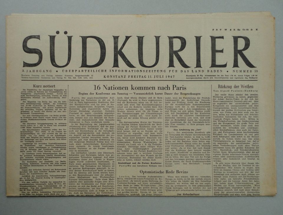 Der Morgen – 3.7.1947 Berlin – Liberal-Demokratischen Partei DE in Bad Dürkheim