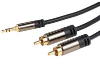 Premium-Stereo-Kabel 3,5-mm Klinke auf 2 Cinch-Stecker, vergoldet Nürnberg (Mittelfr) - Südoststadt Vorschau