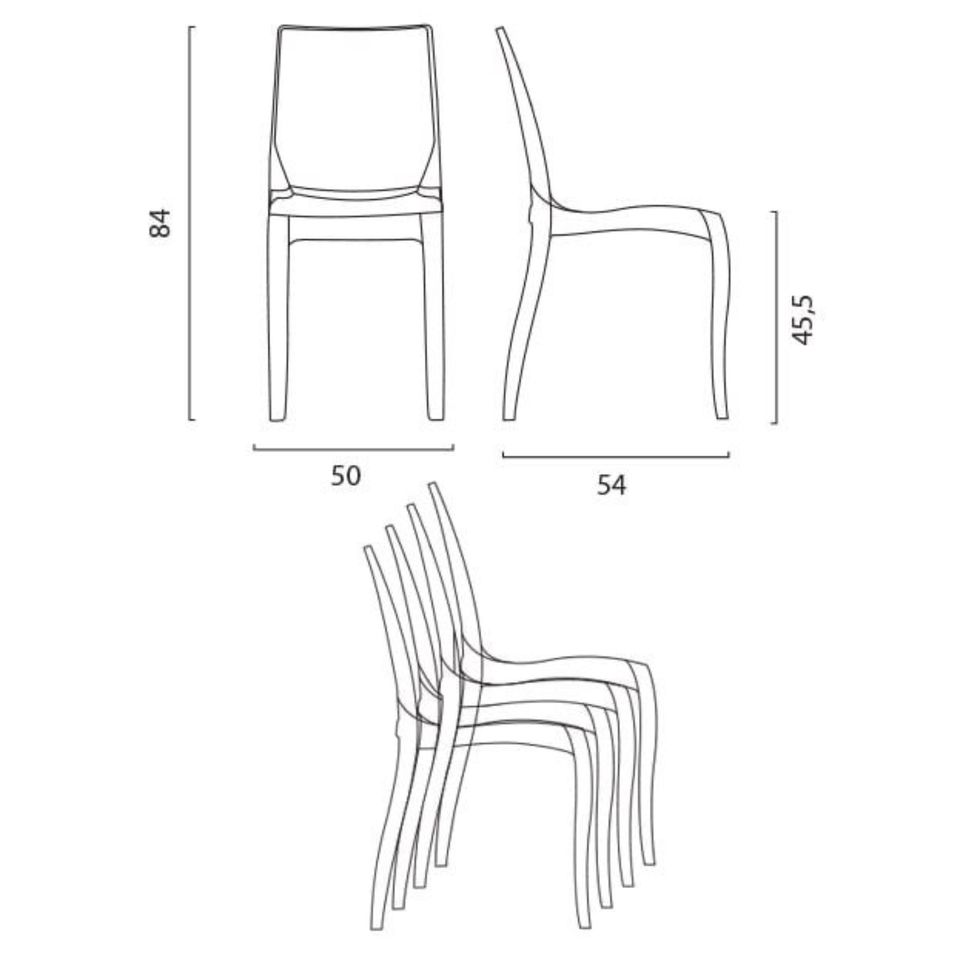 Cristal Light 4 Stapelbare Stühle , transpatent , Garten , Küchen in Pinneberg