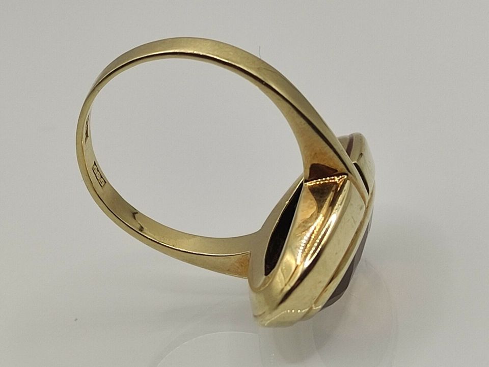 Antiker massiver Madeira Citrin Schiffchen Ring 585 Gold 14 k in Reinstorf