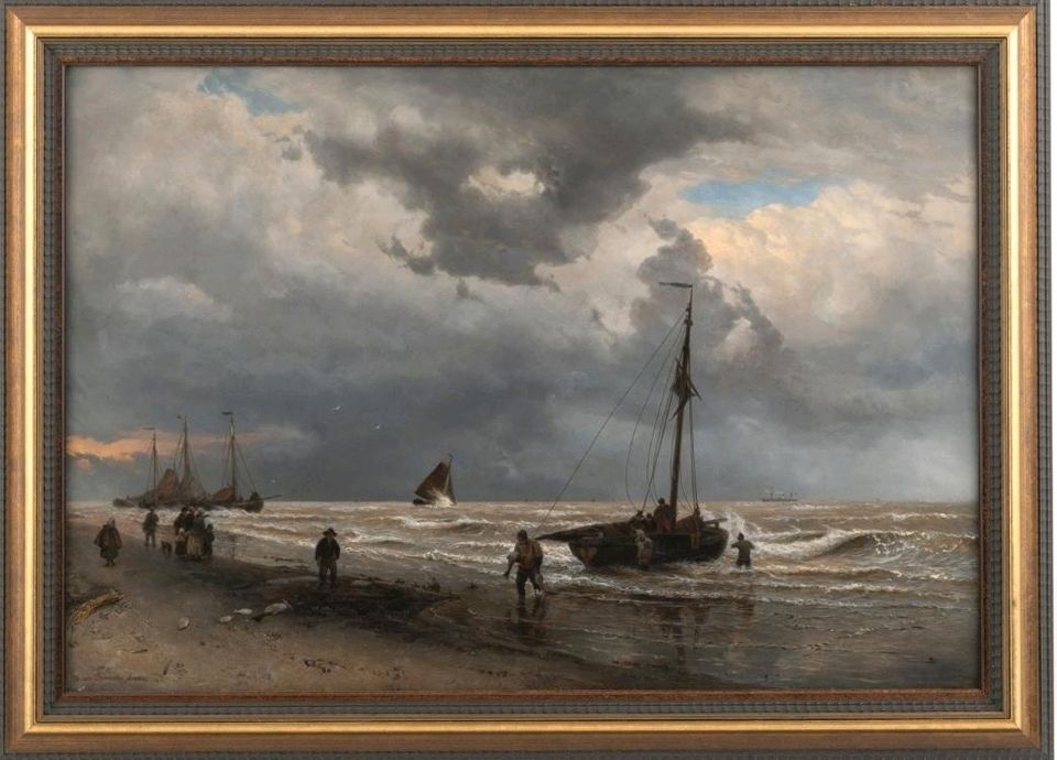 Altes antikes Gemälde Bild Willem Antonie van Deventer 1862 in Frickenhausen