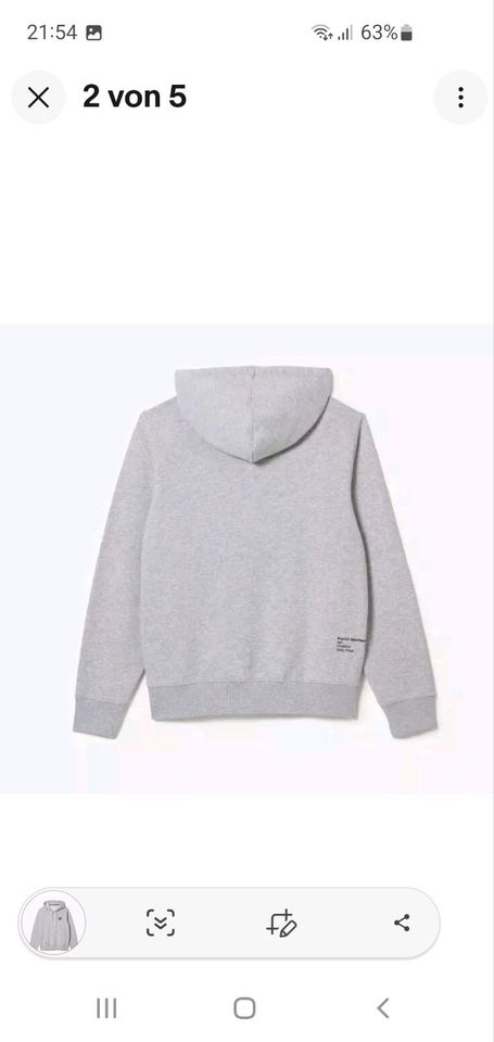 LACOSTE Kapuzenjacke / Hoodie Gr. L-  NEU!!! Grau in Hamburg