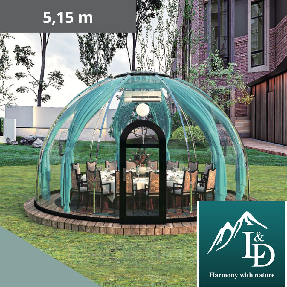 Glashaus, Glasdome, Glaskupelle Durchmesser 5,15 m in Grimma