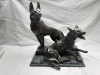 Große Bronze - Figur L.CARVIN Deutsche Schäferhunde auf Mamor Hamburg - Bergedorf Vorschau