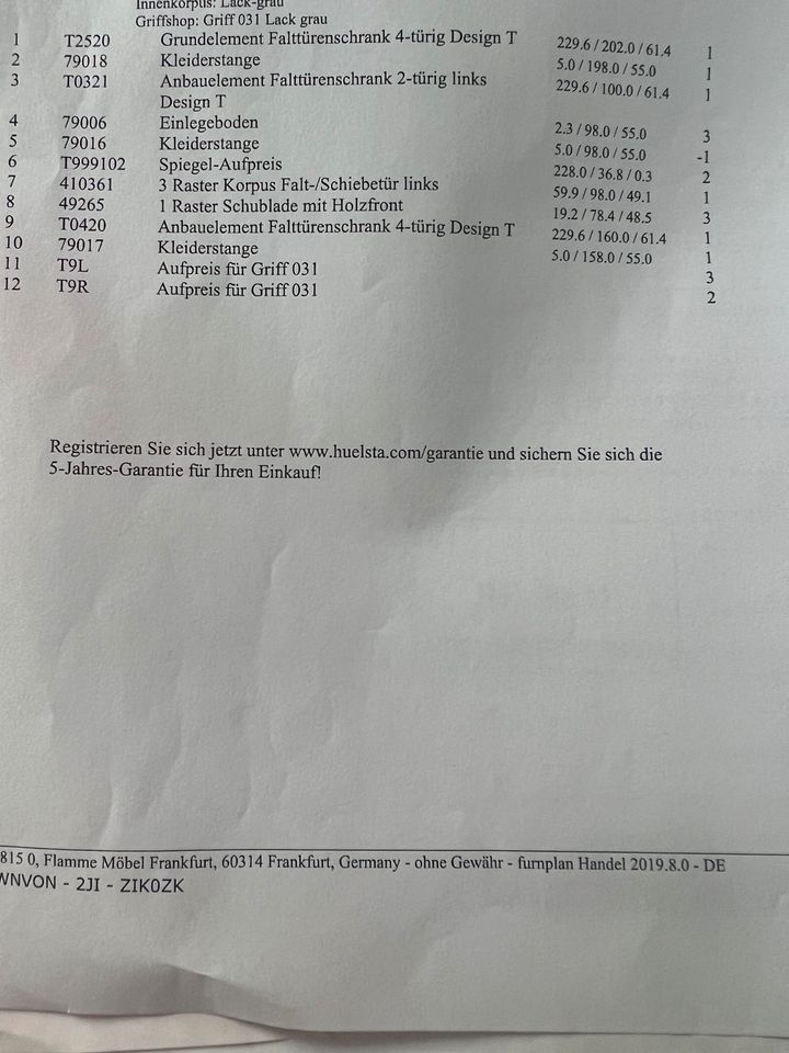 Hülsta Kleiderschrank in Frankfurt am Main