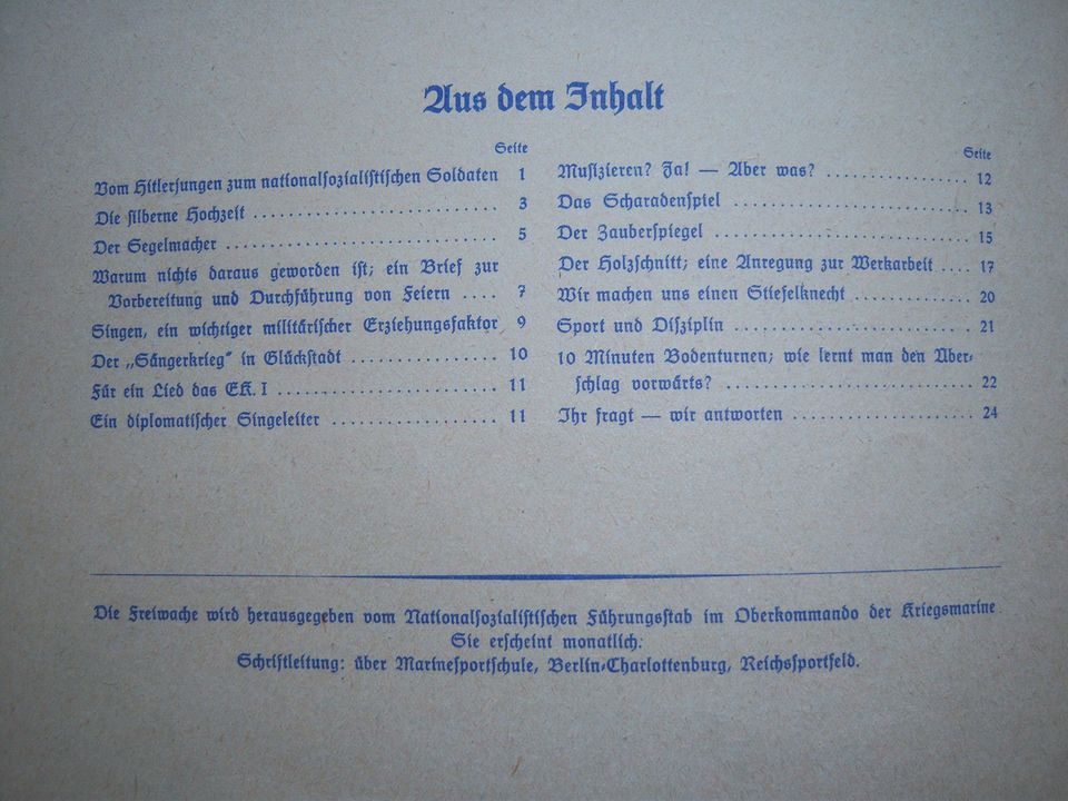 Oberkommando der Kriegsmarine Freiwache Hefte 1944 U Boot in Berlin