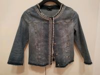 Jeansjacke Comma Gr. 36/38 S neuwertig mit Strass und Perlen Hessen - Schlüchtern Vorschau