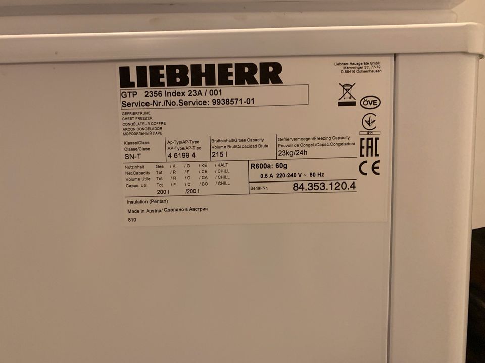 Gefriertruhe/ Gefrierschrank Liebherr GTP 2356 Index Premium in  Baden-Württemberg - Pforzheim | Kühlschrank & Gefrierschrank gebraucht  kaufen | eBay Kleinanzeigen ist jetzt Kleinanzeigen