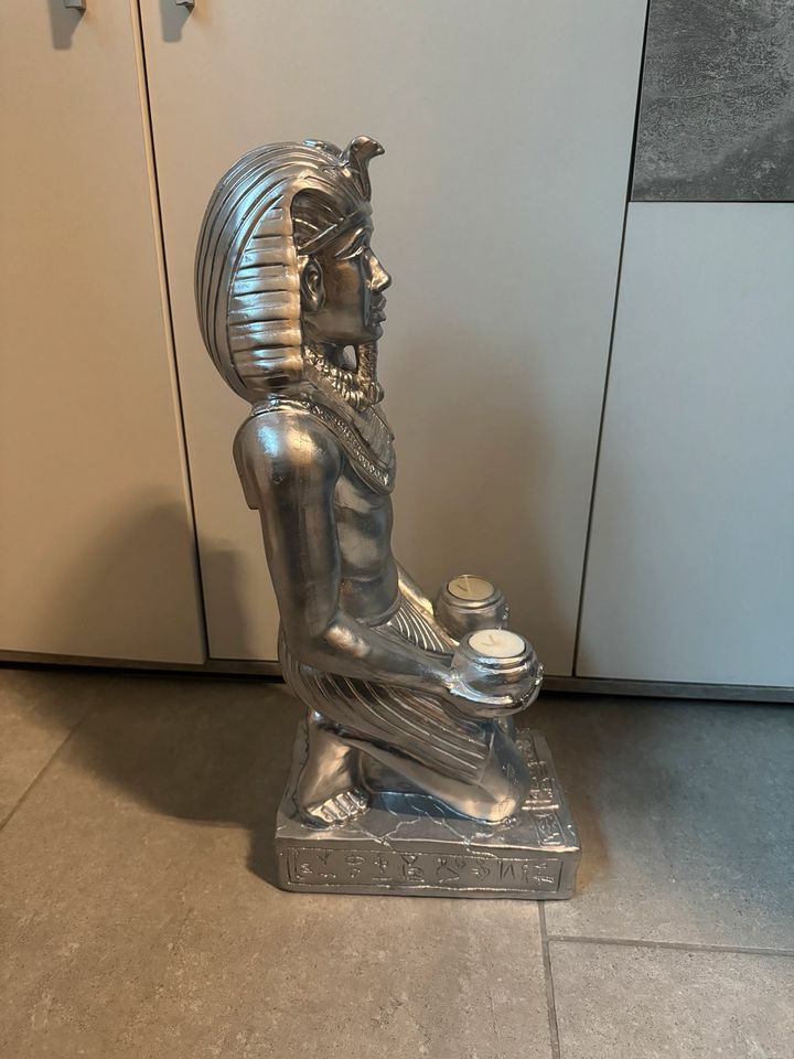 Ägyptische Figur Kerzenhalter silber in Aachen