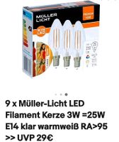 Müller-Licht LED Filament Leuchtmittel Kerze 3W E14 klar Leipzig - Grünau-Ost Vorschau