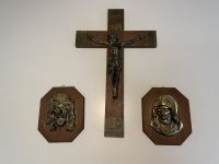 Holzkreuz mit Jesus, Kruzifix mit zwei Figuren Jesus und Maria Bayern - Arnstein Vorschau