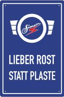 Tolles Blechschild Simson lieber Rost statt Plaste DDR 20x30 cm Duisburg - Duisburg-Mitte Vorschau