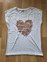 Weißes T-Shirt mit Herz aus Pailletten, Gr. S Obervieland - Arsten Vorschau