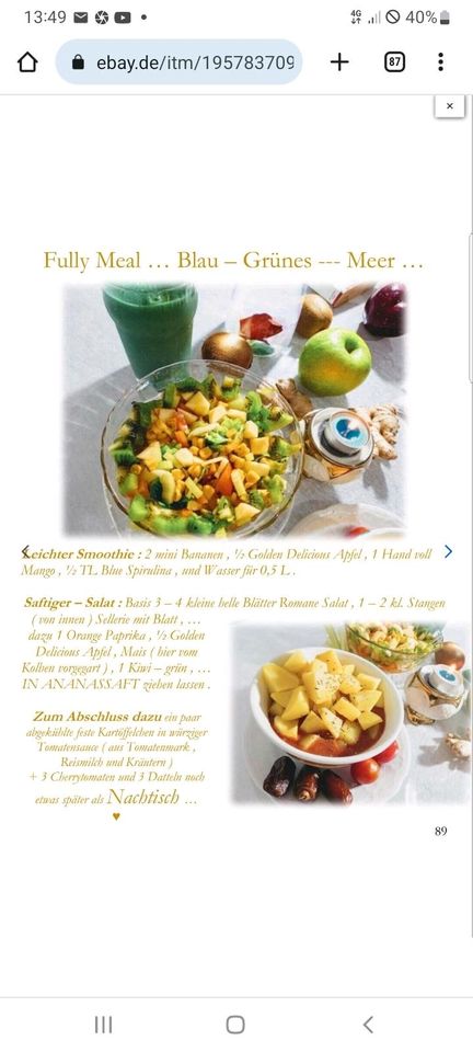 Rohkost-Basis-Rezepte-Buch~Früchte,Salads&Gemüsen über300Rezepte in Schönwald im Schwarzwald 