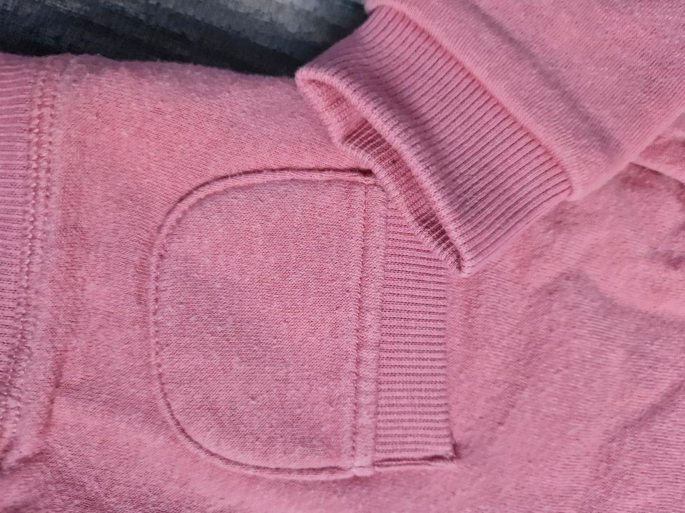 Teddyjacke Gr. 74/80 coralle rosa grau Sterne Plüsch in Apen